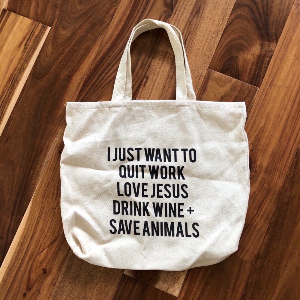 Drink Wine & Save Animals Tote Bag